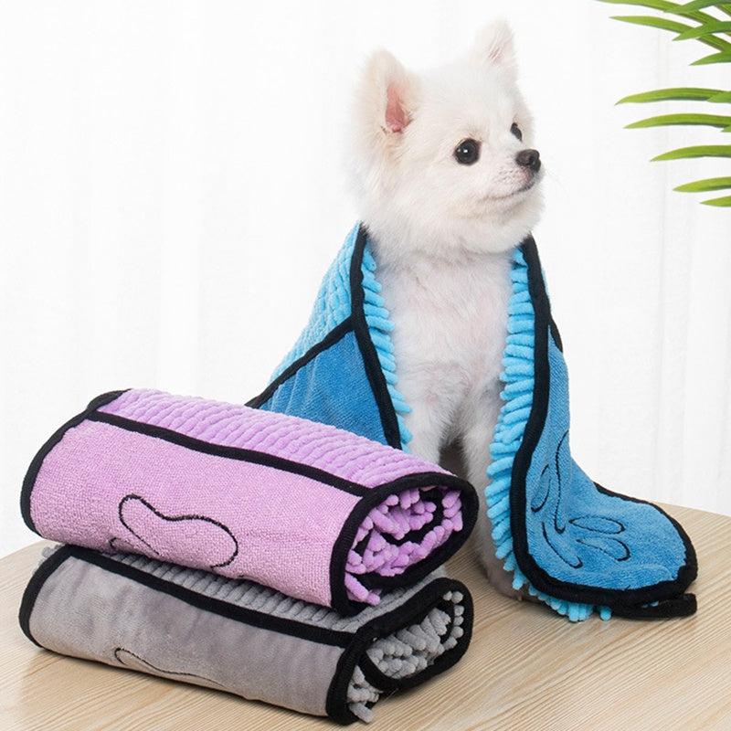 Finiks Gravity | Super Absorbent Chenille Pet Bath Towel with Pockets | Product image 3