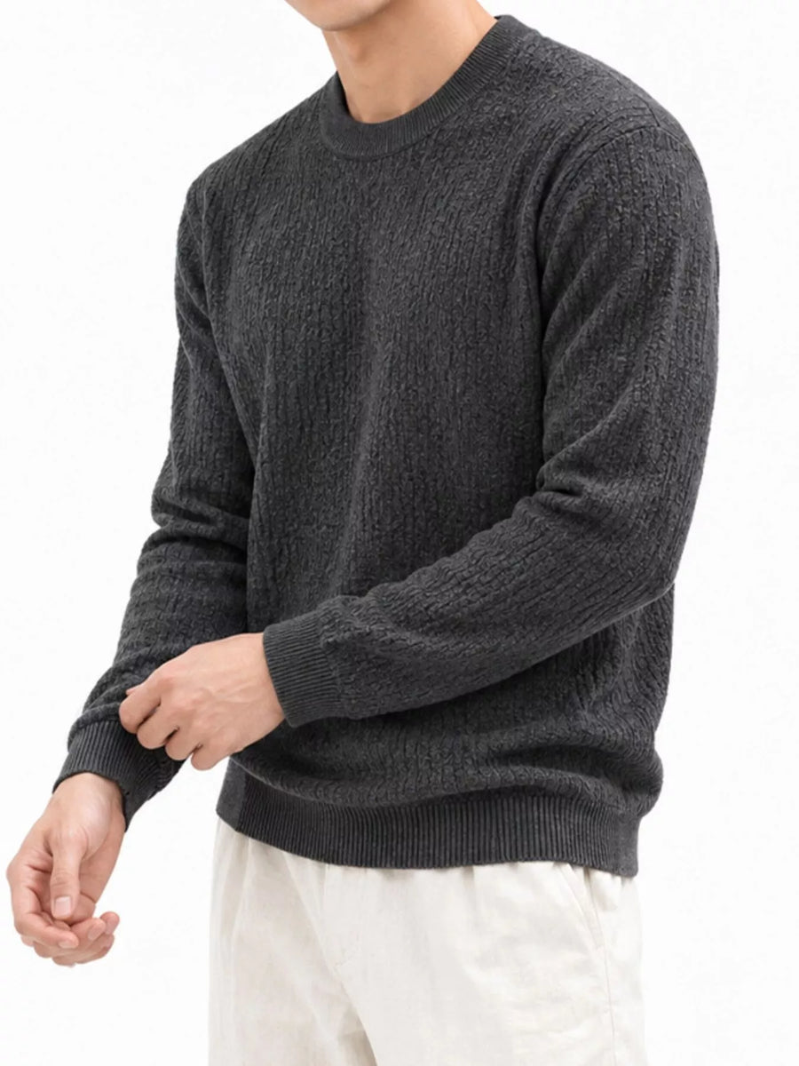 Jersey texturizado de cuello redondo para hombre de talla grande - alternate view