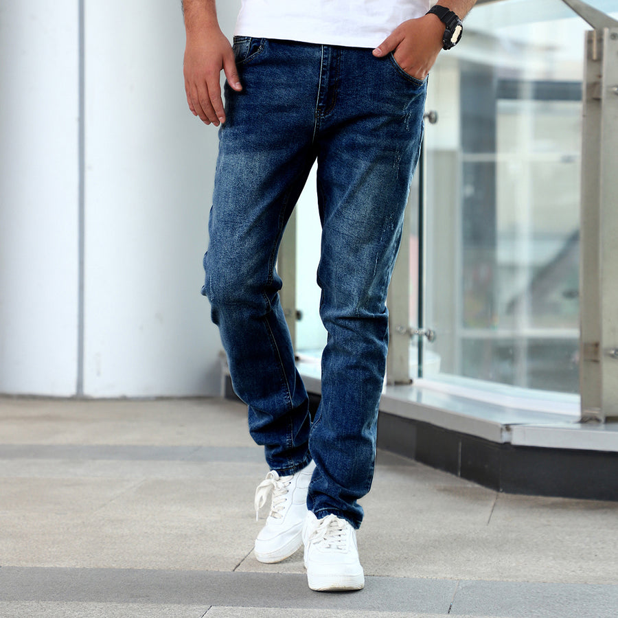 Slim Fit Stretch mannen jeugd blauwe casual broek