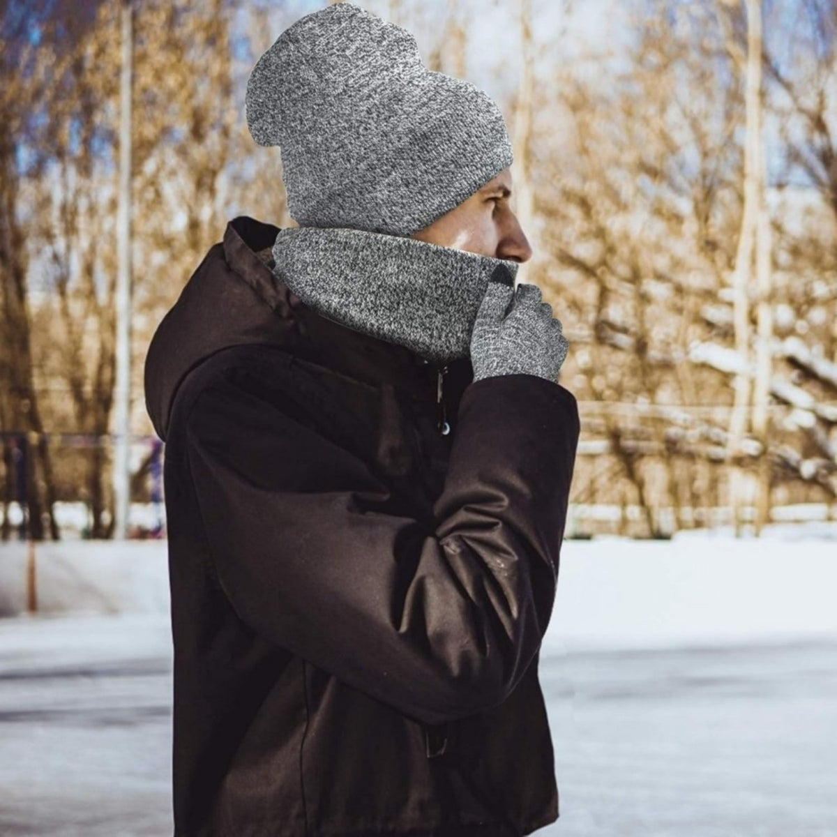 Finiks Gravity | Unisex 3-Piece Winter Hat, Scarf & Gloves Set | Product image 3