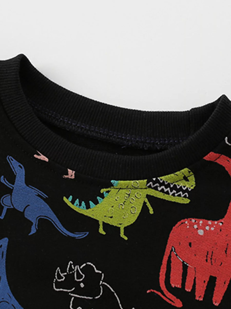 Children's Dinosaur Print Crew Neck Sweatshirt - alternate view