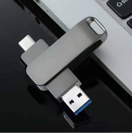 Kingston USB-C rotating flash drive compact metal design