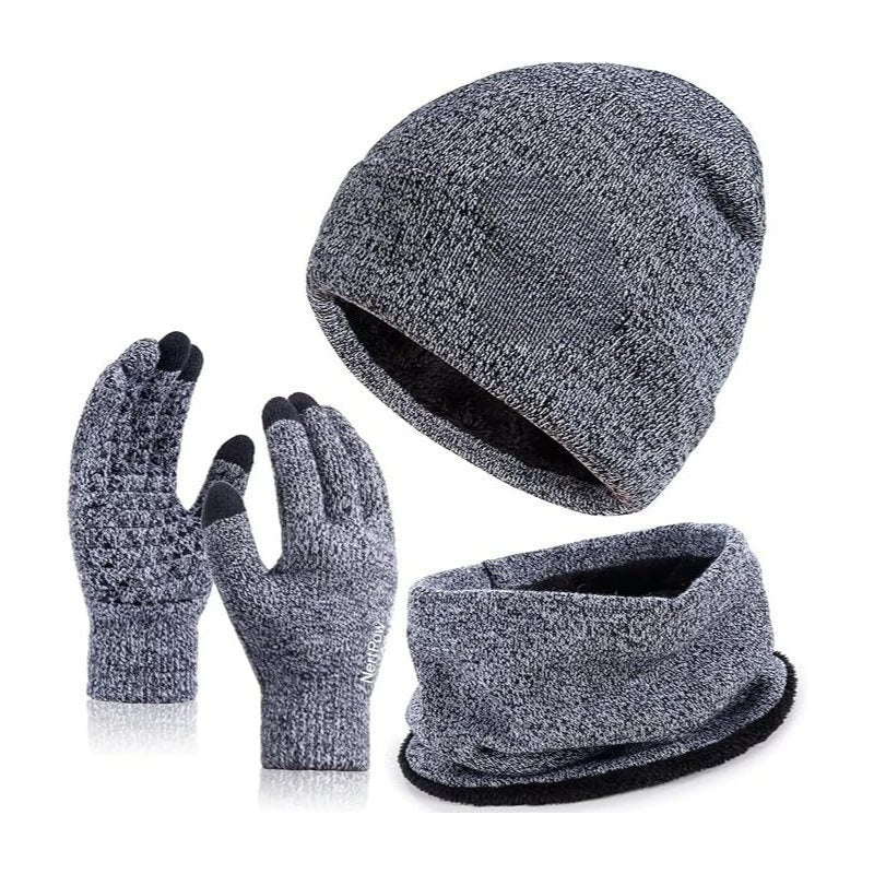 Unisex 3-Piece Χειμωνιάτικο Καπέλο, Scarf & Gloves σετ