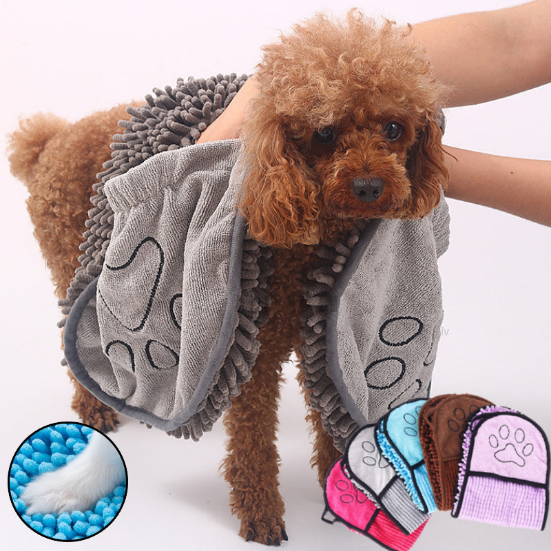 Finiks Gravity | Super Absorbent Chenille Pet Bath Towel with Pockets | Product image 6