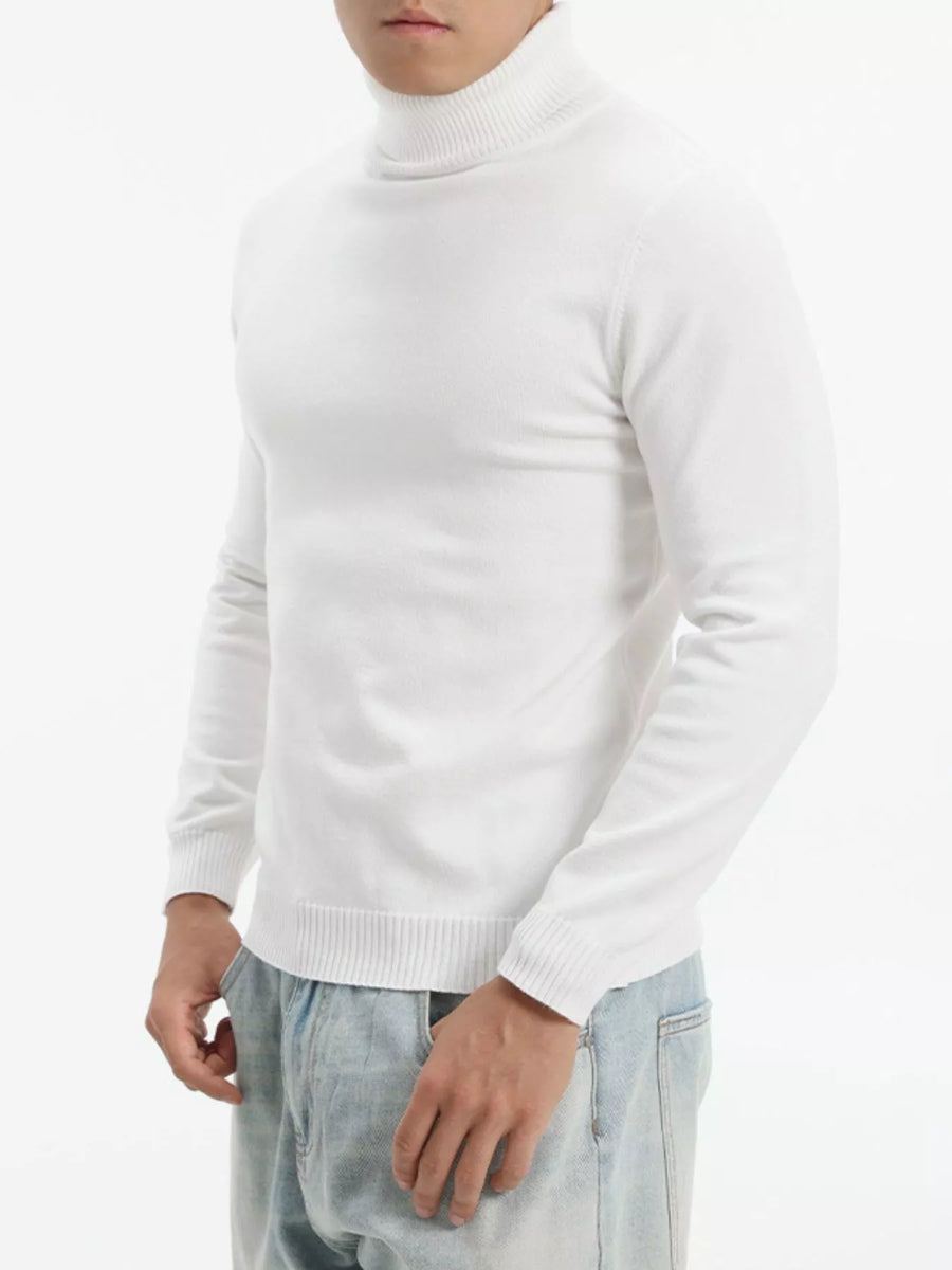 Jersey de cuello alto y manga larga para hombre de talla grande