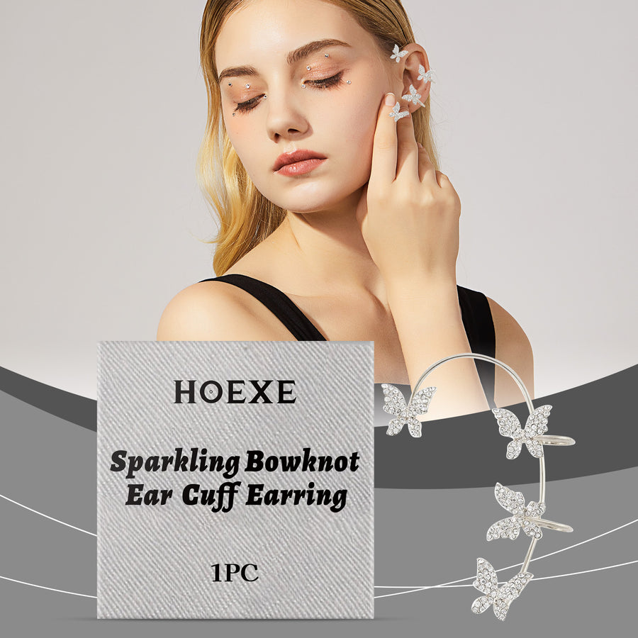 Shiny Bow Ear Clips - alternate view