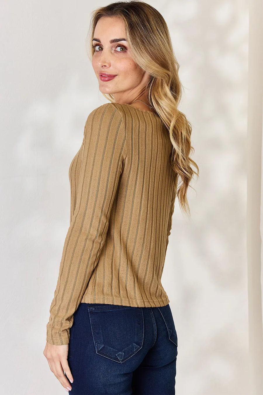 Basic Bae Full Size Ribbed Long Sleeve T-Shirt - alternate view