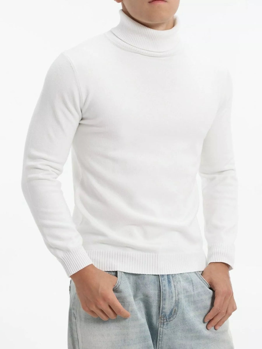 Jersey de cuello alto y manga larga para hombre de talla grande - alternate view