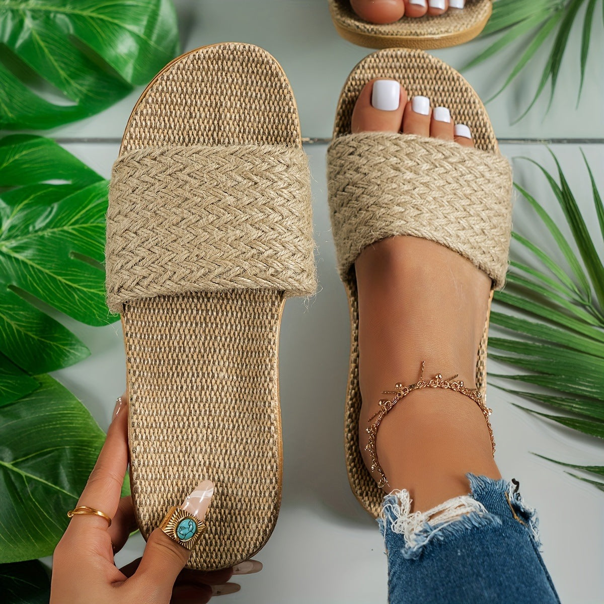 Finiks Gravity | Women's Woven Linen-Style Slippers | Product image 1