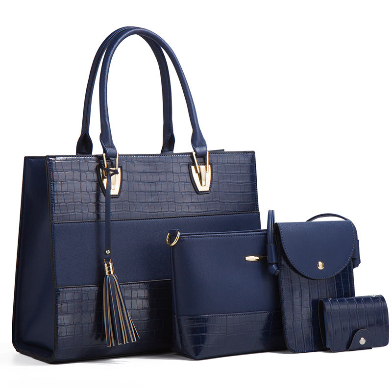 Finiks Gravity | Crocodile-Embossed Handbag & Crossbody Four-Piece Set | Product image 7