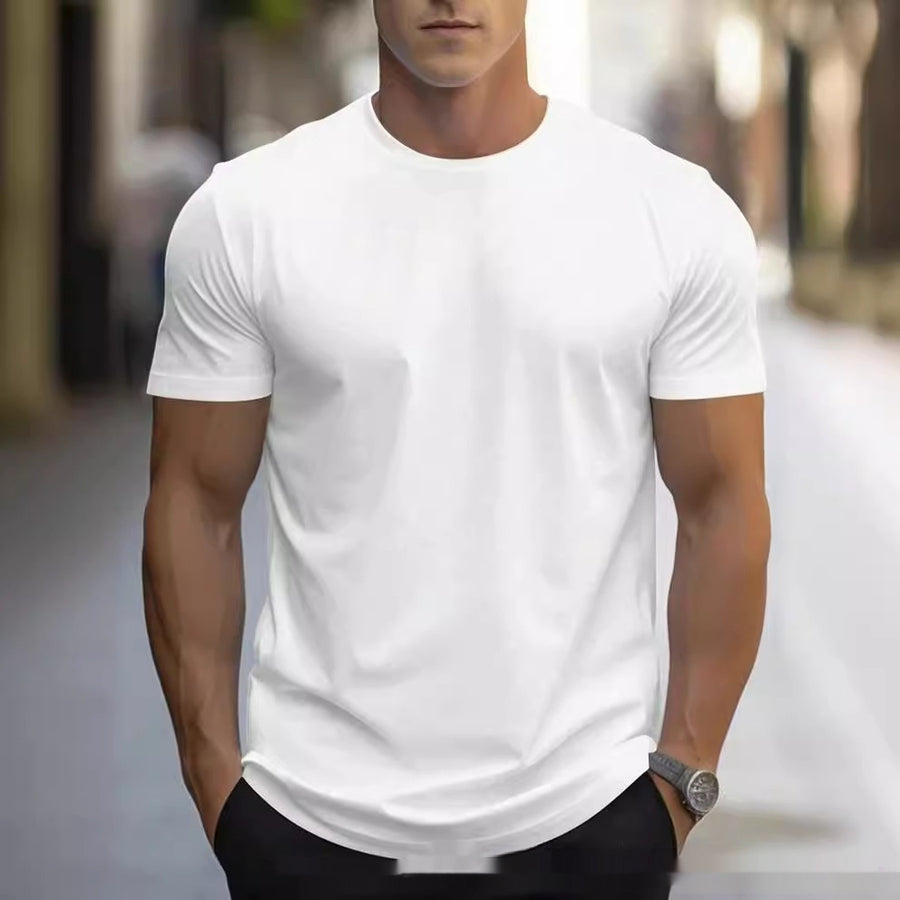 Camiseta de lino con rayas retro: corte holgado para hombre - alternate view
