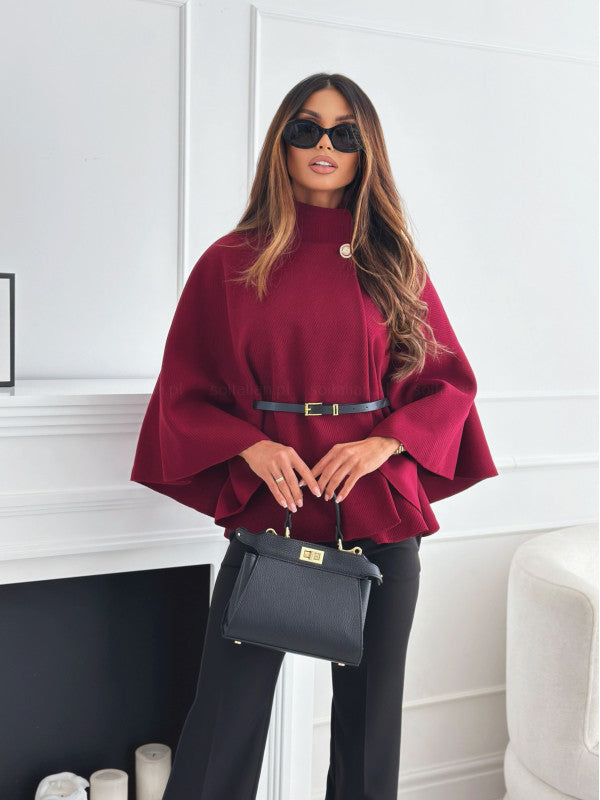 Finiks Gravity | Stand-Collar Batwing Sleeve Belted Cloak Jacket | Product image 8