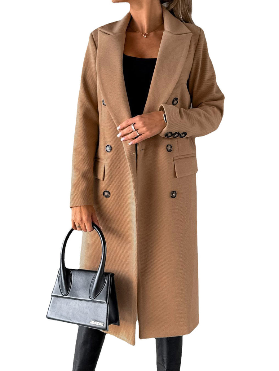 Blazer largo con solapa con volantes - alternate view