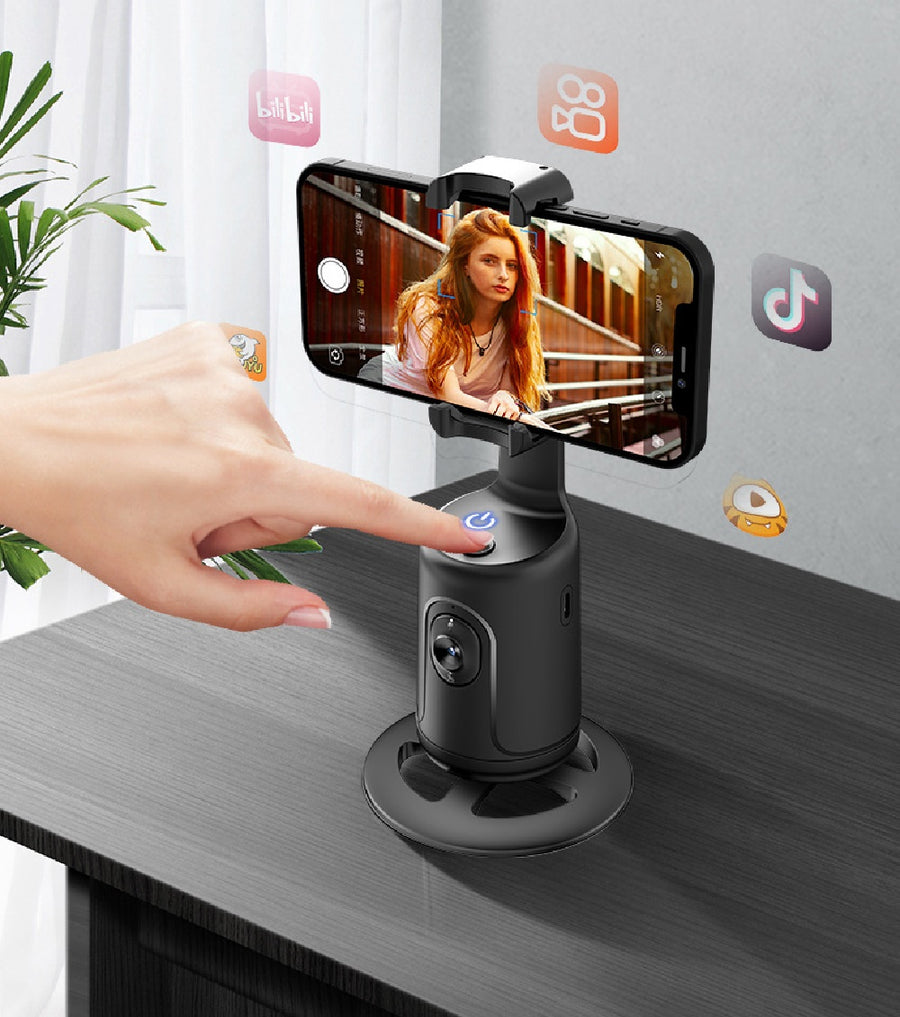 Soporte para teléfono con seguimiento facial de IA de 360° y control por gestos - alternate view